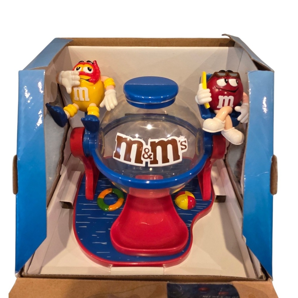 M&M's Make a Splash Limited Edition Chocolate Candy Dispenser Red Yellow Pool